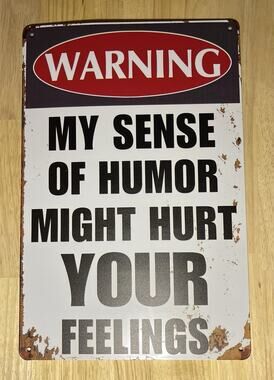 WARNING Sarcastic Funny Humor Bar Garage Man Cave Wall Sign Decor Tin Metal 8x12